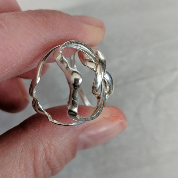 4 Band Puzzle Ring .925 Silver - Picture 10 of 11